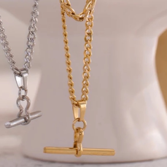 💛Gold plated double layered chain necklace - Picture 4 of 5